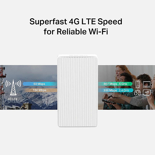 Маршрутизатор MERCUSYS MB130-4G AC1200, 4G/LTE, 1xFE LAN, 1xFE WAN
