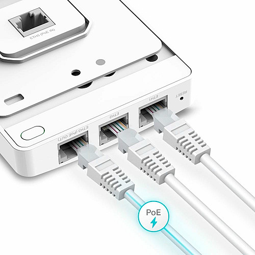 Точка доступу TP-LINK EAP615 WALL AX1800,  1xGE, 3xGE out, PoE