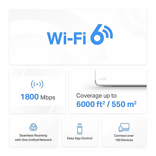 Система WiFi-Mesh MERCUSYS Halo H70X AX1800, 3xGE LAN/WAN, 3мод
