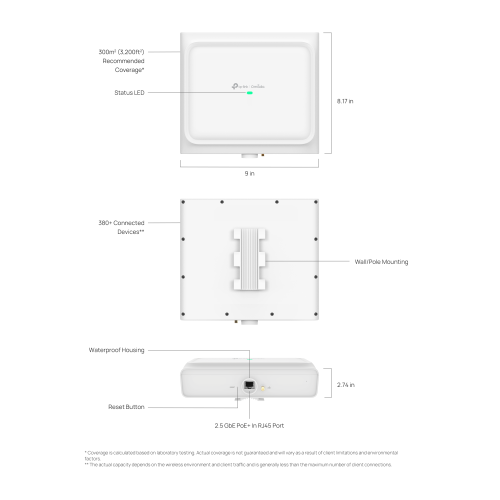 Точка доступу TP-LINK EAP772 OUTDOOR BE11000 1x2.5GE LAN, PoE, Зовнішня