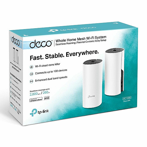 Система WiFi-Mesh TP-LINK Deco M4 AC1200, 2xGE LAN/WAN, 2мод