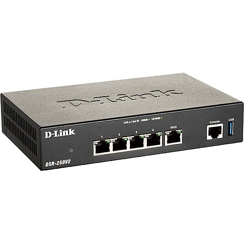 Мультисервiсний маршрутизатор D-Link DSR-250V2 4xGE LAN, 1xGE WAN
