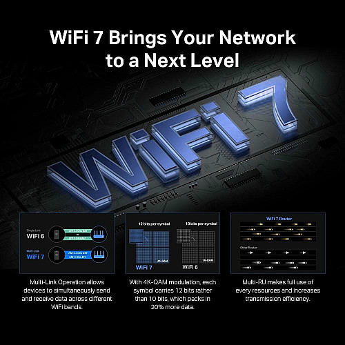 Маршрутизатор MERCUSYS MR37BE BE6500, 2xGE LAN, 1x2.5GE LAN, 1x2.5GE WAN, MESH