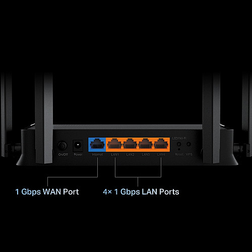 Маршрутизатор TP-LINK Archer BE220 BE3600, 4xGE LAN, 1xGE WAN, MESH