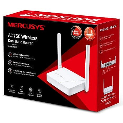 Маршрутизатор MERCUSYS MR20 AC750, 2xFE LAN, 1xFE WAN