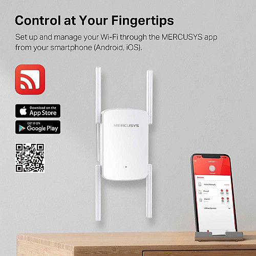 Повторитель Wi-Fi сигнала MERCUSYS ME50G AC1900 1хGE LAN ext. ant x4