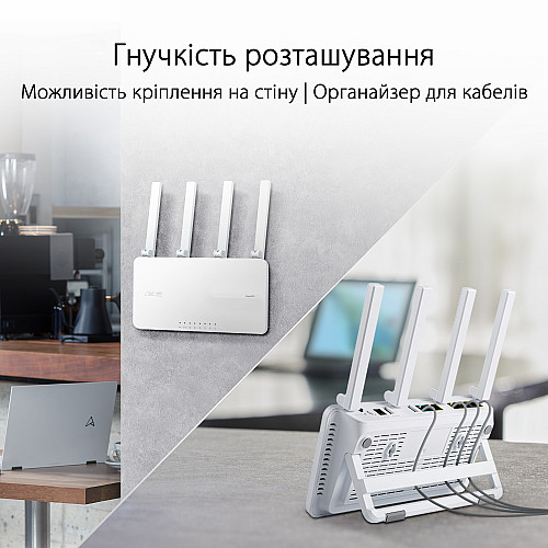 Маршрутизатор ASUS ExpertWIFI EBR63 AX3000, 4xGE LAN, 1xGE WAN, 1xUSB3.2, 1xUSB2.0, MESH