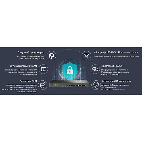 Мультисервисный Маршрутизатор TP-LINK ER8411 8xGE LAN/WAN, 1xSFP WAN/LAN, 2x10GE SFP+ WAN/LAN, 2xUSB