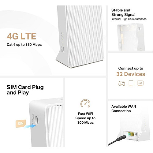 Маршрутизатор MERCUSYS MB112-4G N300, 4G/LTE, 1xFE LAN, 1xFE WAN