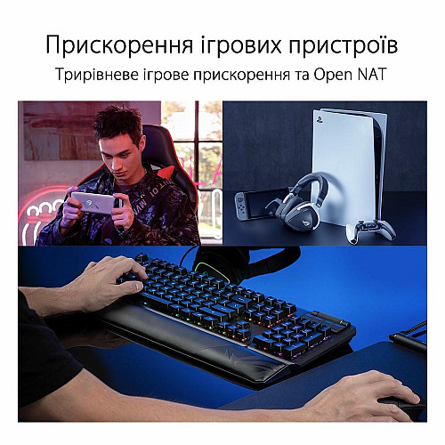 Система WiFi-Mesh ASUS ROG Rapture GT6 AX10000, 3xGE LAN, 1x2.5GE WAN, 1xUSB 3.2, 2мод, черный