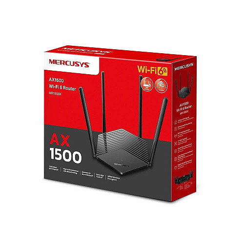 Маршрутизатор MERCUSYS MR1500X AX1500, 3xGE LAN, 1xGE WAN, MESH