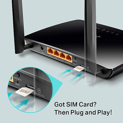 Маршрутизатор TP-LINK Archer MR202 AC750, 4G/LTE, 3xFE LAN, 1xFE LAN/WAN, MESH