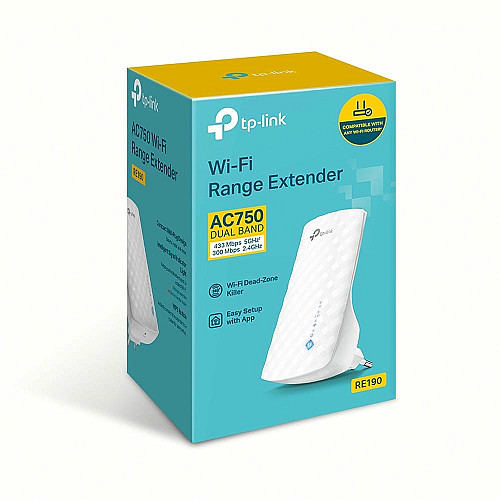 Расширитель покрытия WiFi TP-LINK RE190 AC750, MESH