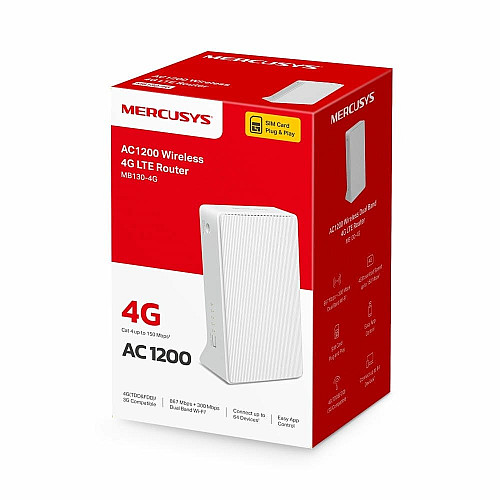 Маршрутизатор MERCUSYS MB130-4G AC1200, 4G/LTE, 1xFE LAN, 1xFE WAN