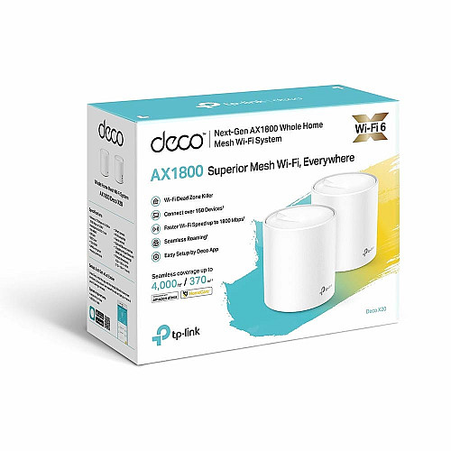Система WiFi-Mesh TP-LINK Deco X20 AX1800, 1xGE LAN, 1xGE WAN, 2мод