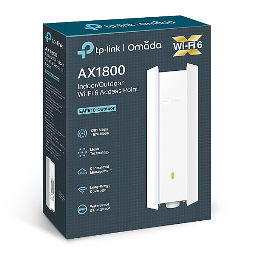Точка доступу TP-LINK EAP610 OUTDOOR AX1800, 1xGE LAN, PoE, Passive PoE