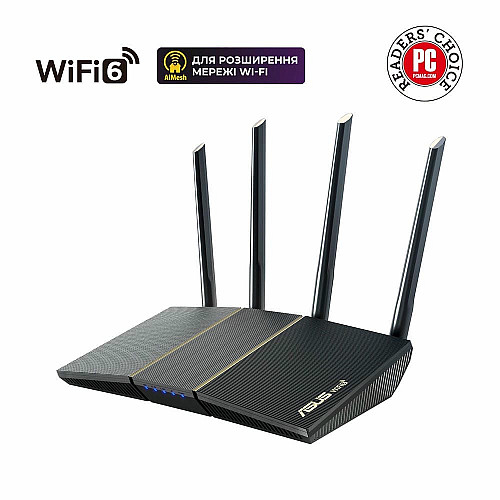 Маршрутизатор ASUS RT-AX57 AX3000, 4xGE LAN, 1xGE WAN, MESH