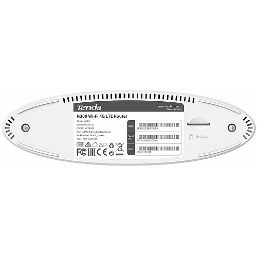 Маршрутизатор TENDA 4G03 N300, 4G/LTE, 1xFE LAN, 1xFE LAN/WAN, Слот для SIM-карты