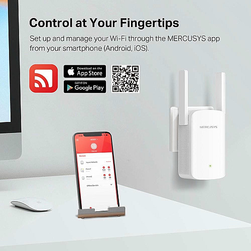 Розширювач покриття WiFi MERCUSYS ME60X AX1500, 1хGE LAN
