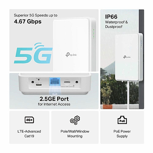 Зовнішній маршрутизатор TP-LINK NE200, 5G, 1x2.5GE LAN (PoE)