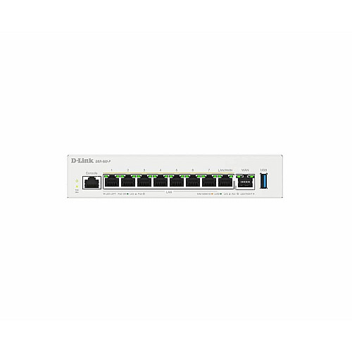 Мультисервисный Маршрутизатор D-Link DBR-600-P, 7x2.5GE LAN PoE, 1x2.5GE LAN/WAN PoE, 1x2.5GE WAN, 1xUSB 3.0, 120Вт