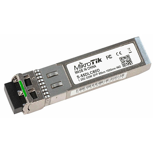Трансивер MikroTik S-55DLC80D, SFP, 1x1000BaseZX, SM, 80км, LC
