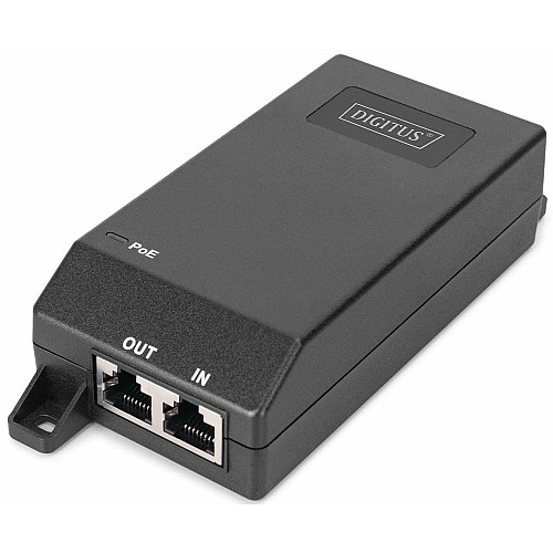 PoE-инжектор DIGITUS PoE+ 802.3at, 10/100/1000 Mbps, Output max. 48V, 30W, черный