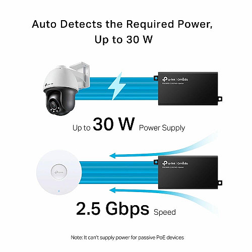 Інжектор PoE TP-LINK TL-POE260S 1x2.5GE, 1x2.5GE PoE, 30Вт