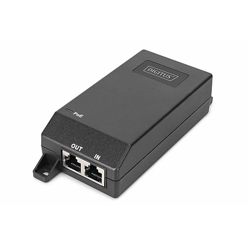PoE-инжектор DIGITUS PoE+ 802.3at, 10/100/1000 Mbps, Output max. 48V, 30W, черный