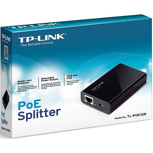 Сплітер PoE TP-LINK POE10R 1xGE, 1xGE PoE PD, 15.4Вт