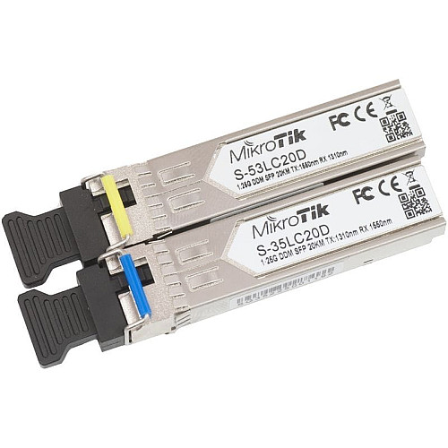 Комплект SFP-трансиверов MikroTik S-3553LC20D (S-35LC20D, S-53LC20D по 1шт), SM, 20км