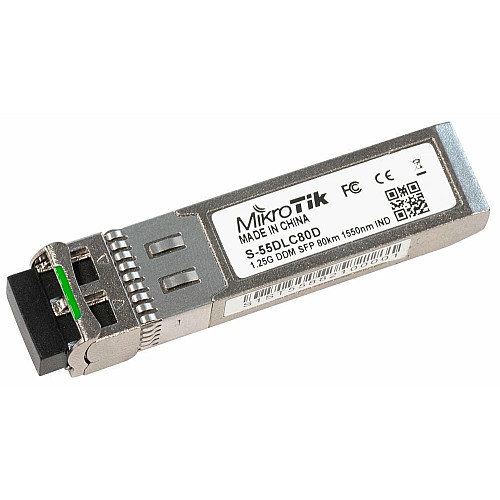 Трансивер MikroTik S-55DLC80D, SFP, 1x1000BaseZX, SM, 80км, LC