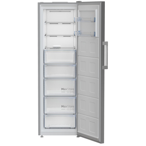 Морозильна камера Beko, 187x60x71, 286л, 1дв., E, NF, нержавіюча сталь