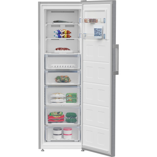 Морозильна камера Beko, 187x60x71, 286л, 1дв., E, NF, нержавіюча сталь