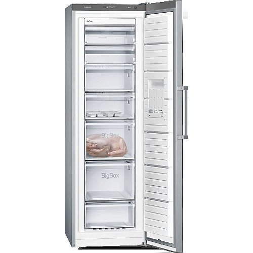 Морозильна камера Siemens, 186x60x65, 242л, 1дв., E, NF, нержавіюча сталь