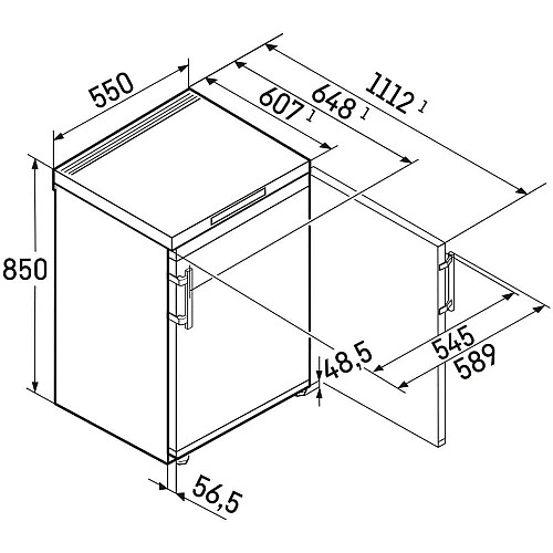 Морозильна камера Liebherr, 85x55x60.7, 106л, 1дв., Е, ST, білий