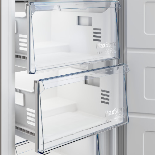 Морозильна камера Beko, 187x60x71, 286л, 1дв., E, NF, нержавіюча сталь