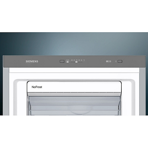 Морозильна камера Siemens, 186x60x65, 242л, 1дв., E, NF, нержавіюча сталь