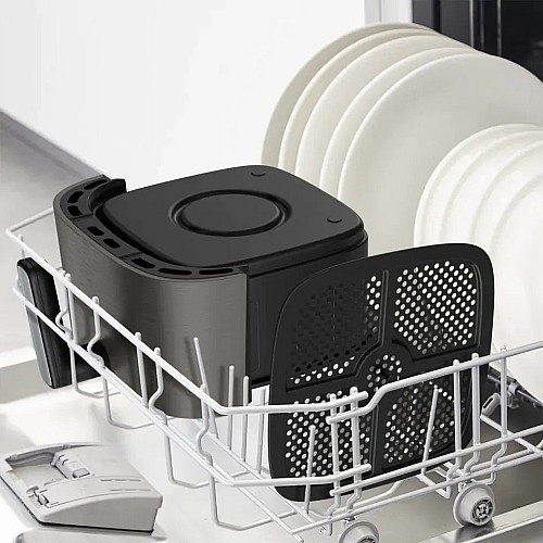 Мультипечь Tefal Easy Fry Silence, 1670Вт, чаша-5л, сенсорное управл., 10 программ, пластик, темно серый-черный