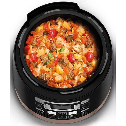 Мультиварка-скороварка Moulinex Quickchef, 1000Вт, чаша-5л, сенсорне керув., пластик, чорний