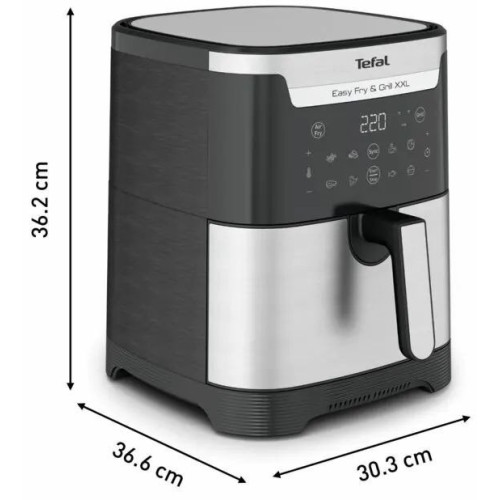 Мультипіч Tefal EasyFry&Grill XXL, 1830Вт, чаша-6.5л, сенсорне керув., 8 програм, пластик, чорно-сірий