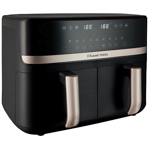 Мультипечь Russell Hobbs Satis Fry DualBaske 2800Вт, чаша-4.5/4.5л, сенсорное управл., 9 авто. программ, пластик, черный