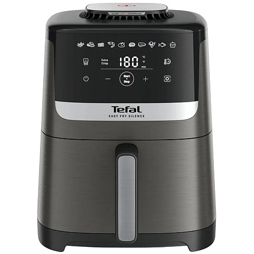Мультипечь Tefal Easy Fry Silence, 1670Вт, чаша-5л, сенсорное управл., 10 программ, пластик, темно серый-черный