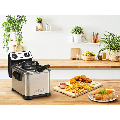 Фритюрниця Tefal Filtra Pro, 2400Вт, ємність-3л, механічне керув., від 150°C до 190°C нержавіюча сталь, чорний