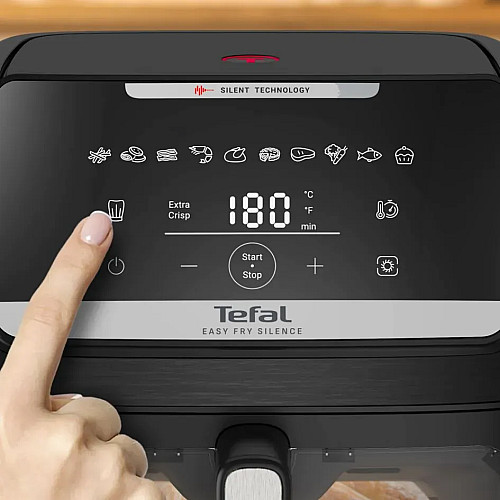 Мультипіч Tefal Easy Fry Silence XXL, 1800Вт, чаша-7л, сенсорне керув., 10 програм, з віконцем, пластик, чорний