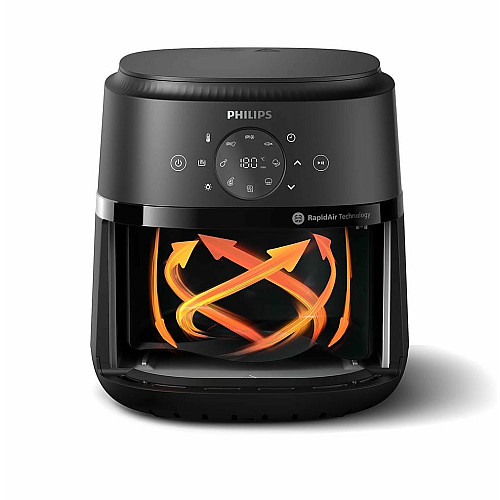 Мультипечь Philips Ovi digital, 1500Вт, чаша-4.2л, сенсорное управление, 13 авто. программ, окошко, пластик, черный