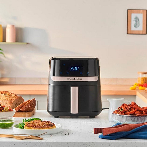 Мультипечь Russell Hobbs SatisFry 1300Вт, чаша-4.3л, сенсорное управл., 9 авто. программ, пластик, черный