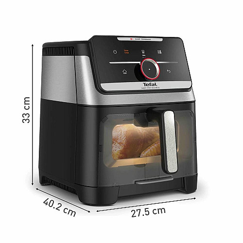 Мультипечь Tefal Easy Fry Silence XXL Smart Vision, 1800Вт, чаша-7л, сенсорное управл., 55 программ, с окошком, пластик, нерж. сталь-черный