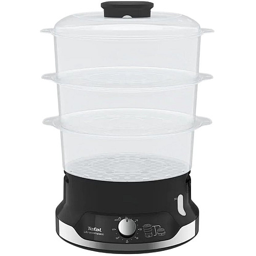 Пароварка Tefal Ultracompact, 800Вт, объем-9л, резервуар для воды -1л, механическое управл., пластик, черный