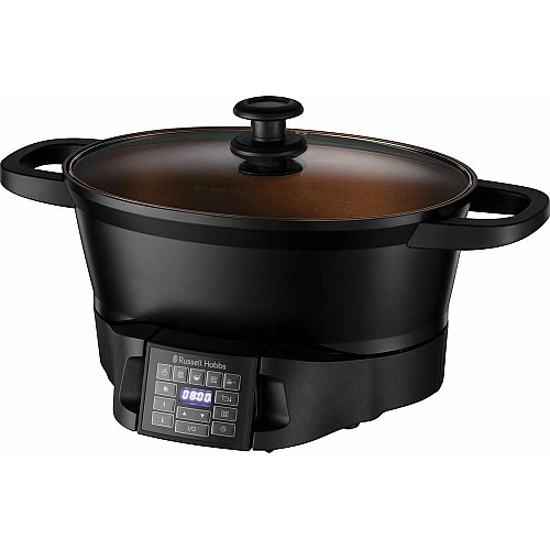 Мультиварка Russell Hobbs GoodToGo, 1000Вт, чаша-6.5л, електронне керув., знімна кришка, кераміка, чорний